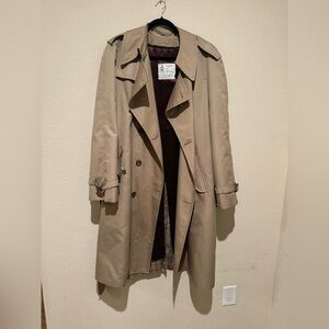 Vintage London Fog Tan Trench Coat with Epaulettes and Belt